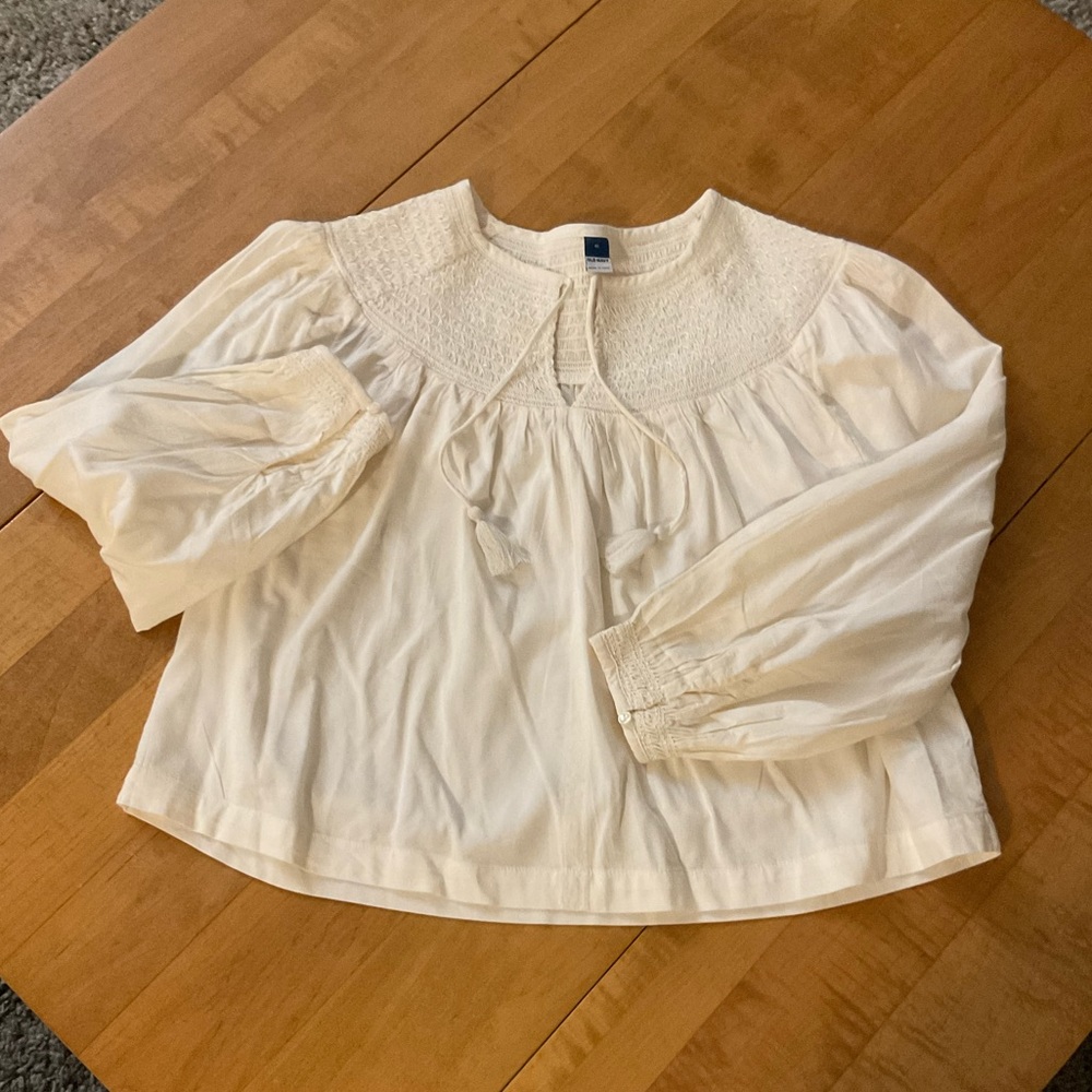Old Navy XS ivory puff sleeve blouse